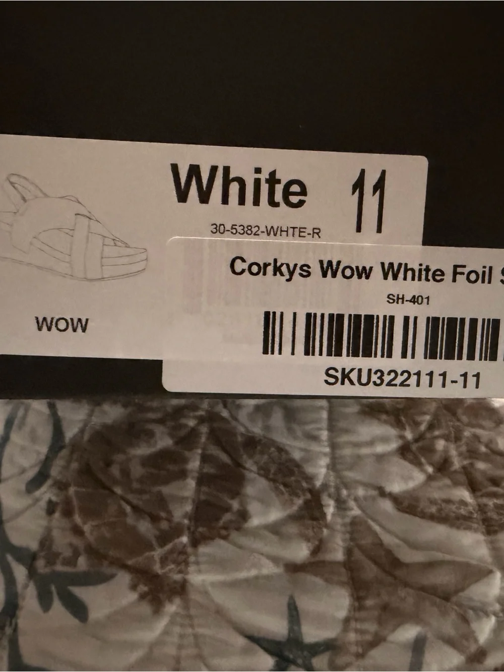Corkys WOW White Foil Platform Wedge Sandals Women’s Size 11 | NIB